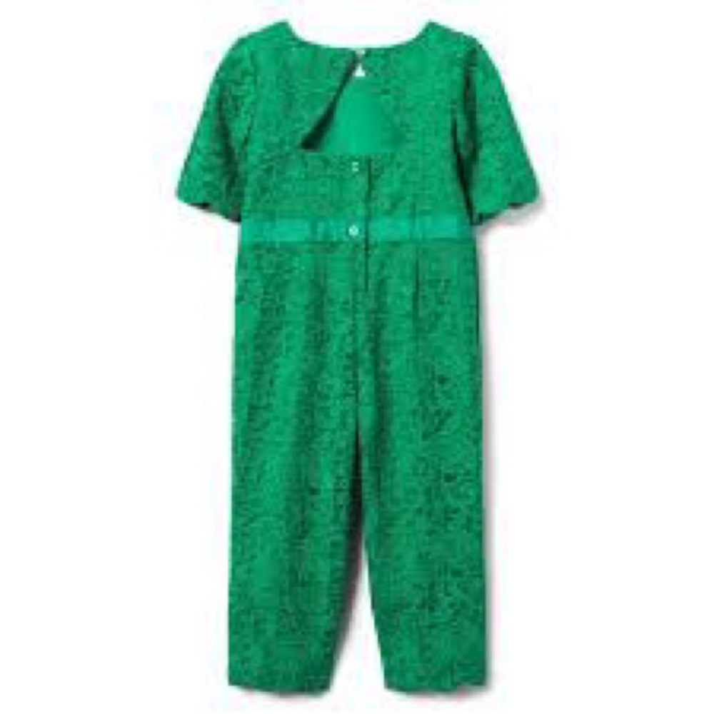NWT Janie and Jack emerald green lace jumpsuit size 4